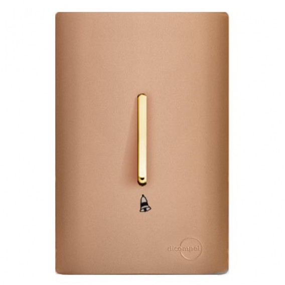 Conjunto Interruptor Pulsador de Campainha Vertical 4x2 - Novara Ouro Rose Gold 